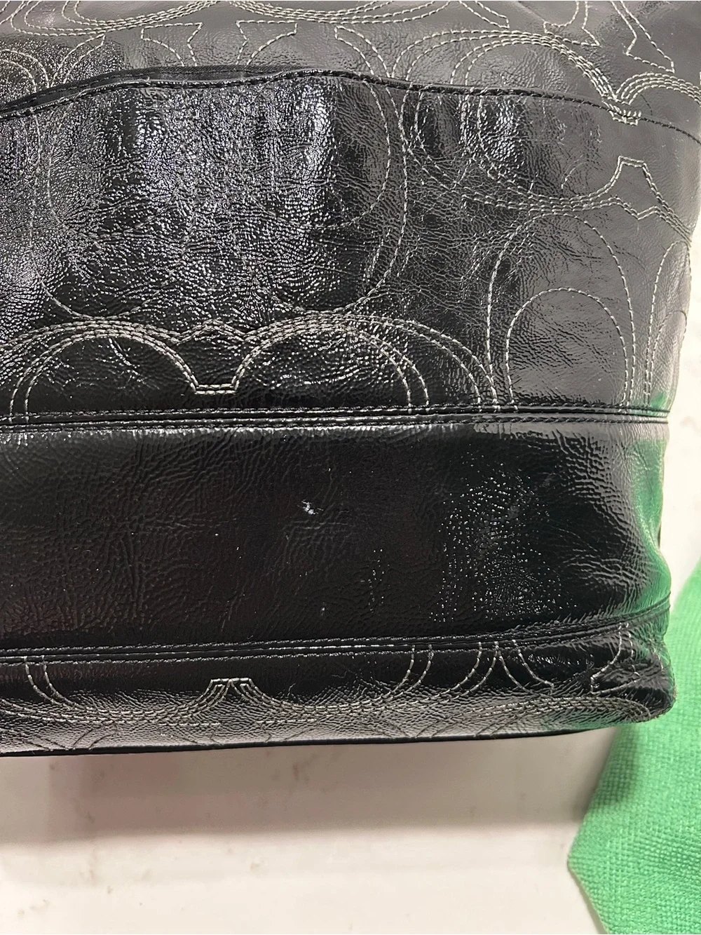 Coach Black Patent Leather Tote